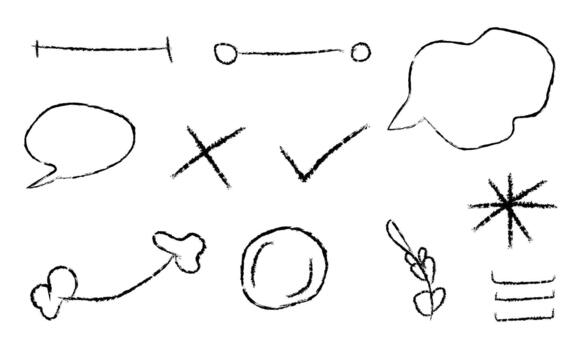 Creative Scribble and Line Art Icon Set. Hand-drawn Sketchy Doodle Elements Collection vector