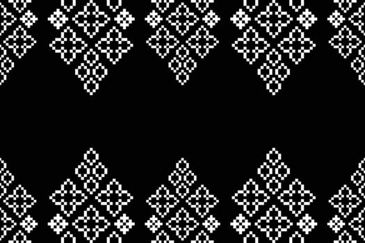 resumen con negro color antecedentes de étnico modelo motivos retro tela decoración marco. vector