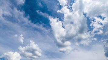 Beautiful fluffy clouds changing shape in the sky. Soft cloudscape in the rays of bright sun timelapse. video