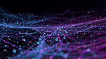 astratto digitale Rete con interconnesso Linee e punti, Perfetto per dati immagini video