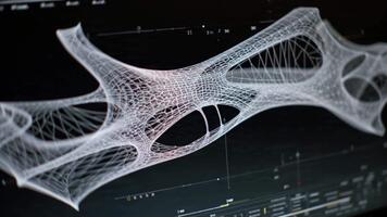 avanzado 3d paramétrico modelado de un complejo biónico estructura, un futurista digital concepto para arquitectura y Ingenieria video