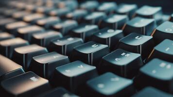 Close-up View of a Dark Computer Keyboard A Focus on Keys and Technology video