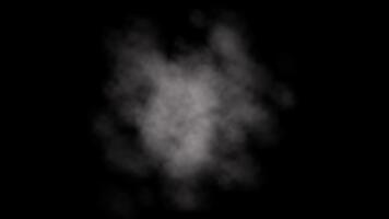Wispy smoke particles gently drift against a stark black background creating an video