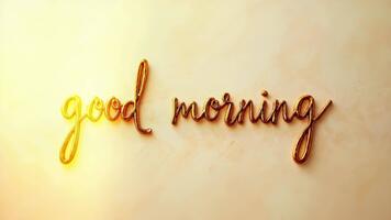 vakna upp och glans med en gyllene 'Bra morgon' hälsning, perfekt för tillsats värme och positivitet till din meddelanden, videoklipp, och mönster med en Rör av elegans och charm video