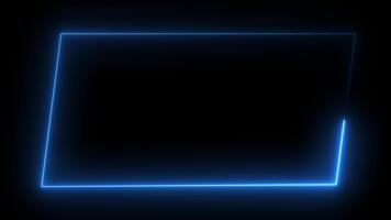 néon quadro, Armação linha piscando em verde e Preto fundo, néon retângulo quadro. néon retângulo fronteira. desatado ciclo video