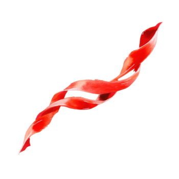 waterverf abstract rood gedraaid lint vorm met vloeiende lijnen, creëren een dynamisch en artistiek element, geïsoleerd Aan transparant achtergrond png