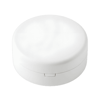 minimalista il giro bianca contenitore con liscio superficie e delicato riflessione png