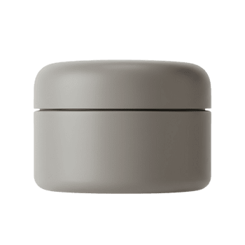 Minimalist Grey Round Container with Smooth Finish and Subtle Shadow png