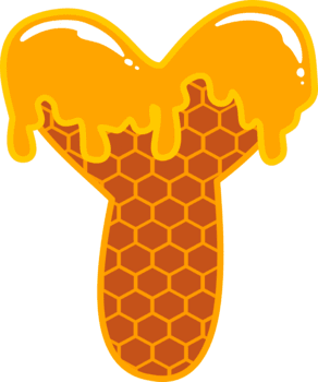 mão desenhado querida pente maiúscula alfabeto y clipart png