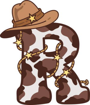 vaqueiro maiúscula alfabeto r decoração ilustração png