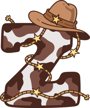 vaqueiro maiúscula alfabeto z decoração ilustração png