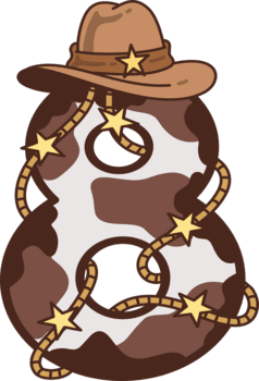 vaqueiro número 8 decoração ilustração png
