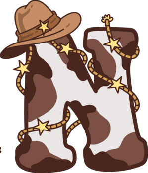 vaqueiro maiúscula alfabeto n decoração ilustração png