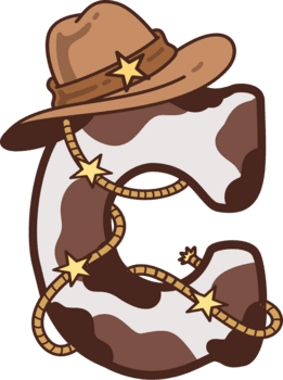vaqueiro maiúscula alfabeto c decoração ilustração png