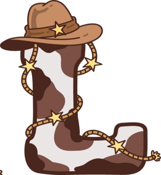 vaqueiro maiúscula alfabeto eu decoração ilustração png