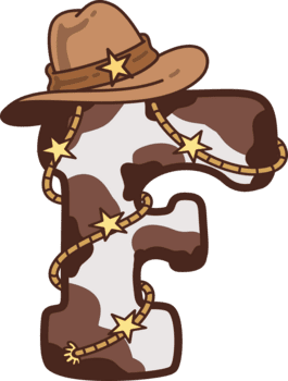 vaqueiro maiúscula alfabeto f decoração ilustração png
