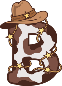 vaqueiro maiúscula alfabeto b decoração ilustração png