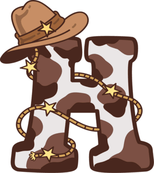 vaqueiro maiúscula alfabeto h decoração ilustração png