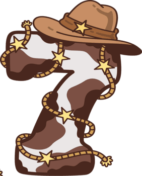 vaqueiro número 7 decoração ilustração png