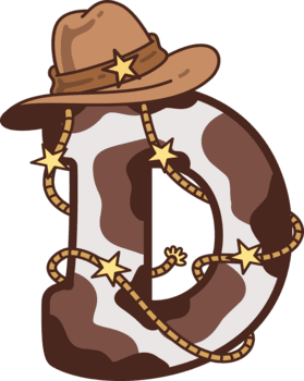 vaqueiro maiúscula alfabeto d decoração ilustração png