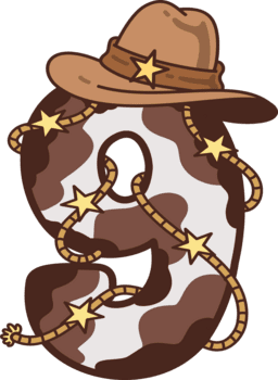 vaqueiro número 9 decoração ilustração png