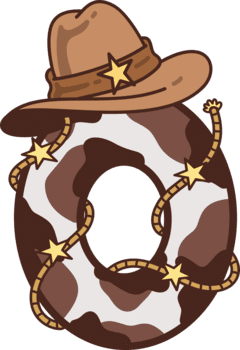 vaqueiro maiúscula alfabeto o decoração ilustração png