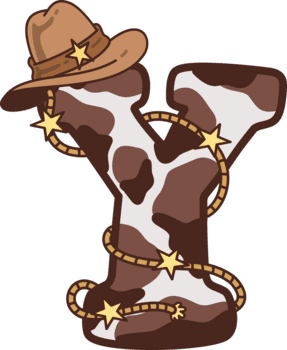 vaqueiro maiúscula alfabeto y decoração ilustração png