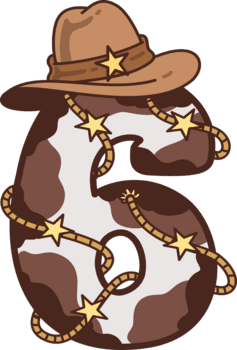 vaqueiro número 6 decoração ilustração png