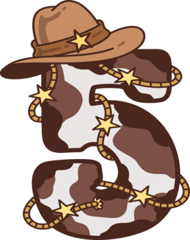 vaqueiro número 5 decoração ilustração png