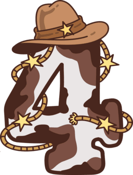 vaqueiro número 4 decoração ilustração png