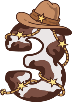 vaqueiro número 3 decoração ilustração png