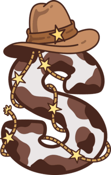 vaqueiro maiúscula alfabeto s decoração ilustração png