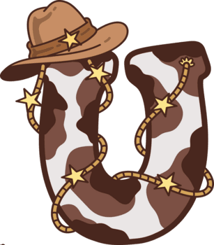 vaqueiro maiúscula alfabeto você decoração ilustração png