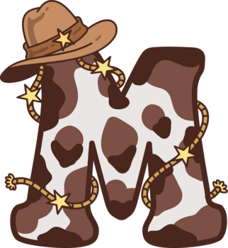 vaqueiro maiúscula alfabeto m decoração ilustração png