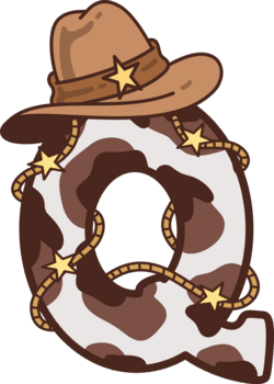 vaqueiro maiúscula alfabeto q decoração ilustração png