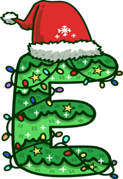 Natal árvore maiúscula alfabeto e com santa chapéu e Natal luz png