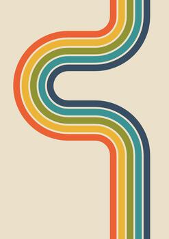 retro de colores ondulado rayas creando resumen antecedentes vector