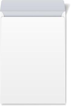 Blank white paper sliding into open envelope vector