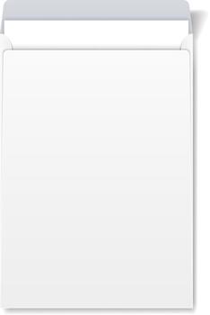 Blank white paper inserting into empty envelope vector