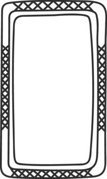 Hand drawn doodle frame with geometric pattern vector