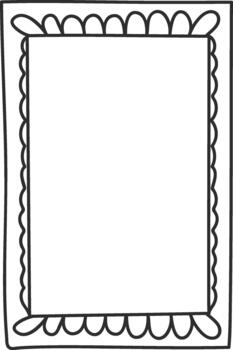 Hand drawing simple doodle empty frame border vector