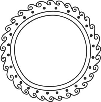 Decorative circular frame with ornate black border pattern vector