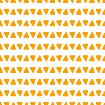 Orange triangles forming seamless pattern with hand drawn texture vector