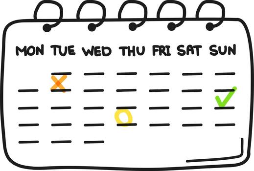 Calendar marking schedule showing planning and task management vector