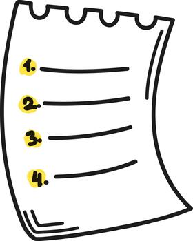 Notepaper displaying numbered list concept and organization vector