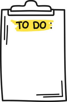 Clipboard holding a to do list for task planning vector