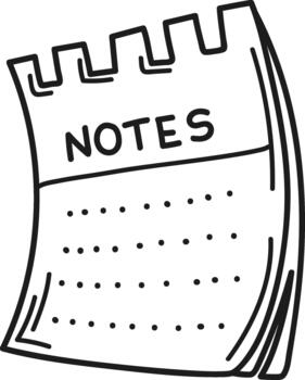 Notes paper pad with dots for writing vector