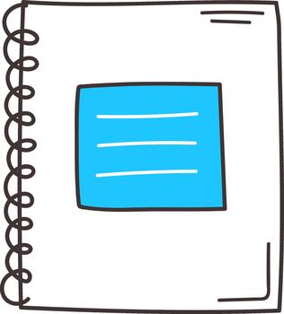 cuaderno con azul pegajoso Nota para recordatorios vector