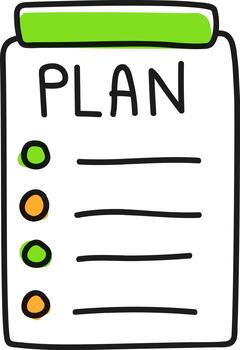 Planning checklist with goals and tasks illustration vector