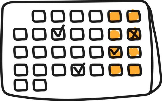 Calendar marking important dates and scheduling tasks vector